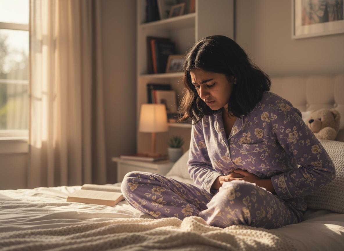 Girl with period pain